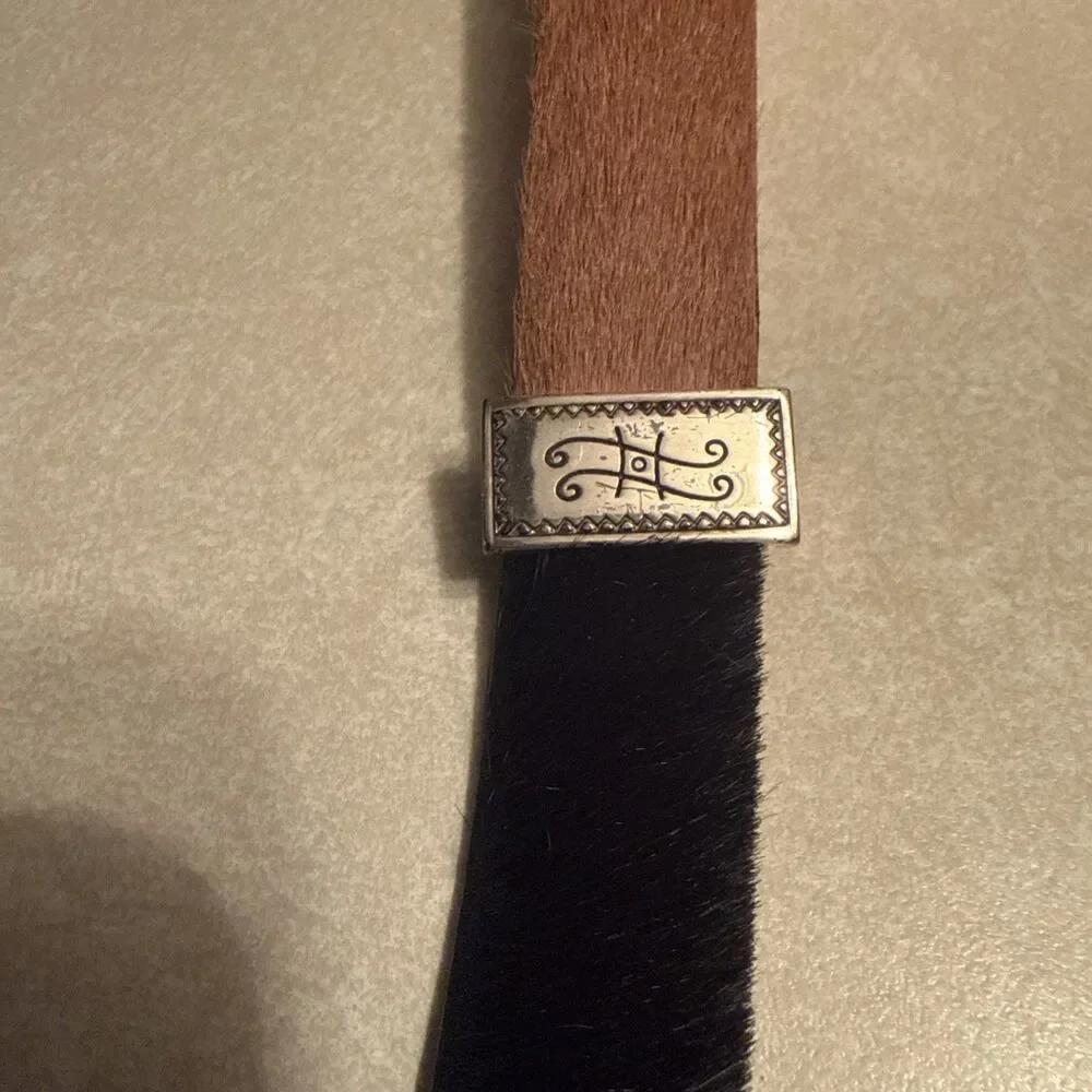 Brighton Men's Leather Belt 04800 Multi Color Band Silver Tone 34 ?Cowhide